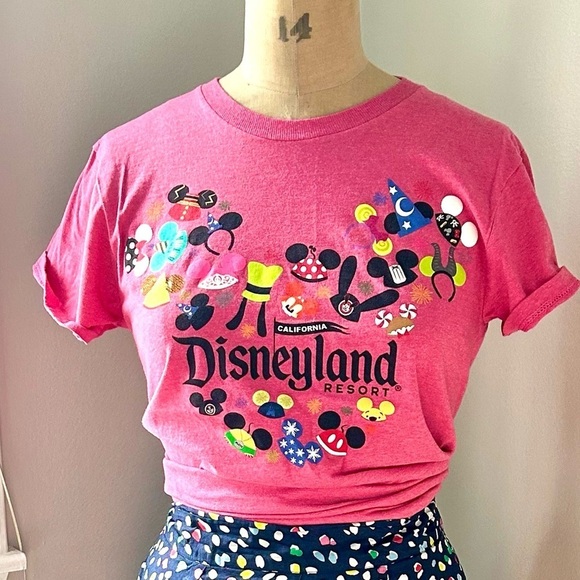 Disney Tops - Disneyland Mickey Mouse Mickey Ears Red Colorful T shirt Sz Small